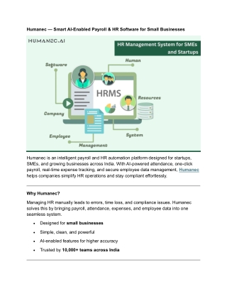 Staff Attendance & Payroll Software for SMBs in India - Humanec