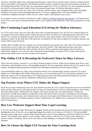 Live CLE Classes: Pennsylvania CLE Live Webinar Calendar