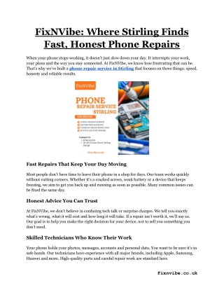 FixNVibe_ Where Stirling Finds Fast, Honest Phone Repairs