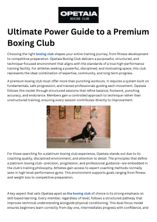 Ultimate Power Guide to a Premium Boxing Club