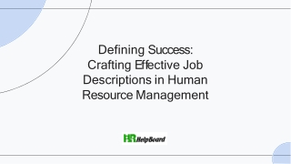 Writing A Job Description