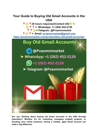 Your Guide to Buying Old Gmail Accounts in the USA