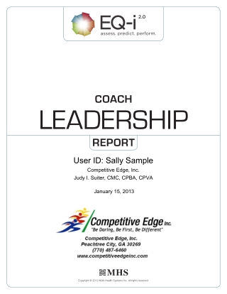 EQ-i 2.0 Leadership Sample Coach Report