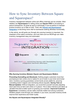 Square and Squarespace Integration by SKUPlugs