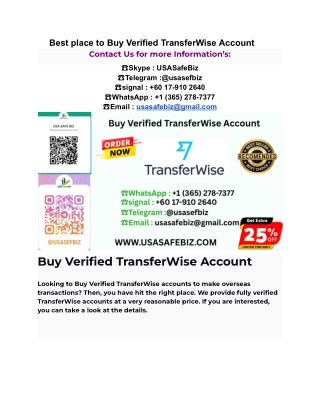 Best place to Buy Verified TransferWise Account