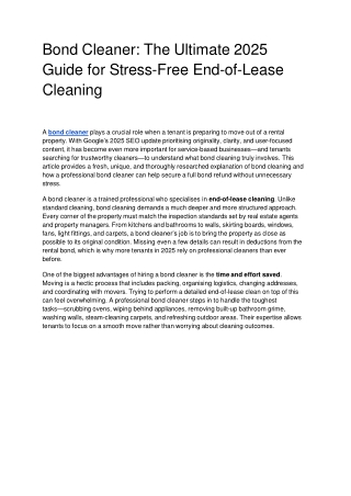 A Detailed 2025 Guide to Choosing the Right Bond Cleaner