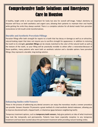 Comprehensive Smile Solutions and Emergency Care in Houston