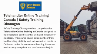 Telehandler Online Training in Canada | Safety Training Okanagan