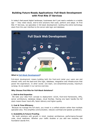 Full-Stack Development Services | Build Scalable Web & App Solutions