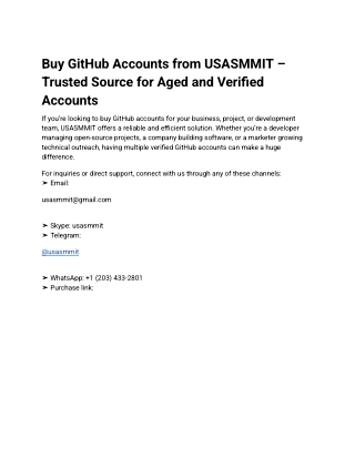 Buy GitHub Accounts from USASMMIT – Trusted Source for Aged and Verified Accounts