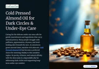 Cold Pressed Almond Oil for Dark Circles & Under-Eye Care
