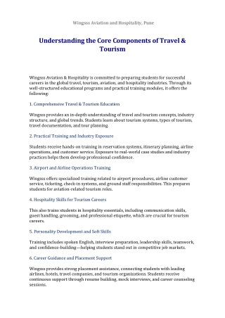 Understanding the core components of Travel & Tourism_Pranita