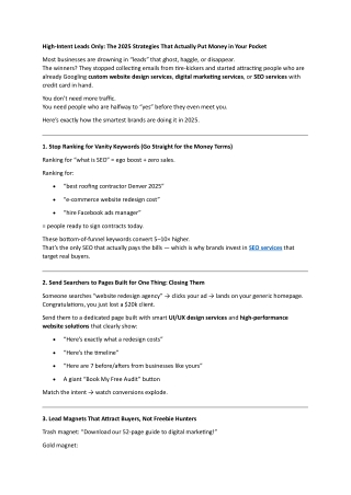 Drive Quality Leads with Smart, High-Intent Strategies