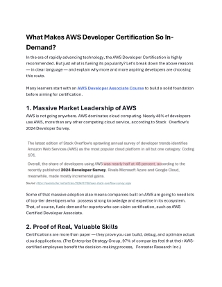 What Makes AWS Developer Certification So In-Demand