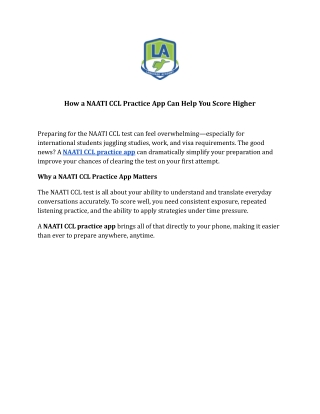 Maximize Your NAATI CCL Score With App-Based Learning