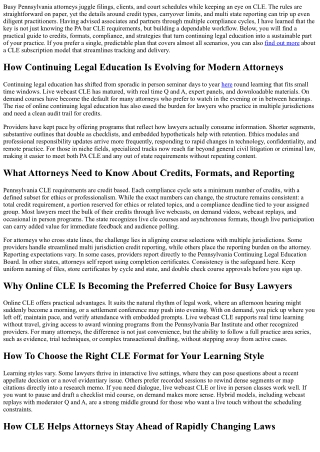 PA Bar CLE Requirements Explained: From Credits to Compliance