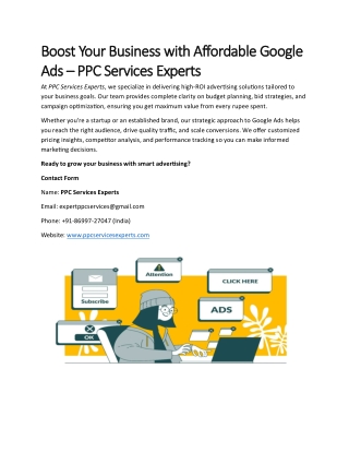 Boost Your Business with Affordable Google Ads