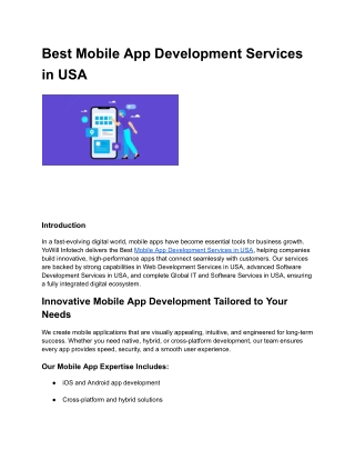 Best Mobile App Development Services in USA