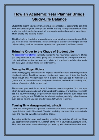 Academic Year Planner: A Structured Path to Organized Learning