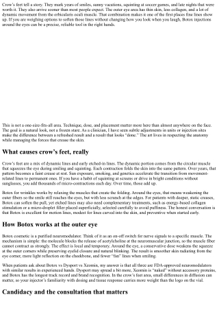 Crow’s Feet Solutions: Botox for the Outer Eye Area