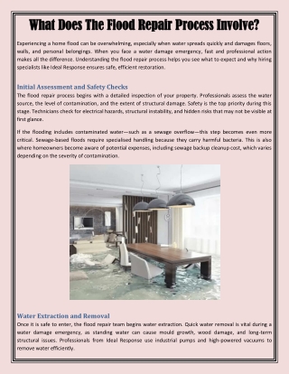 What Does The Flood Repair Process Involve