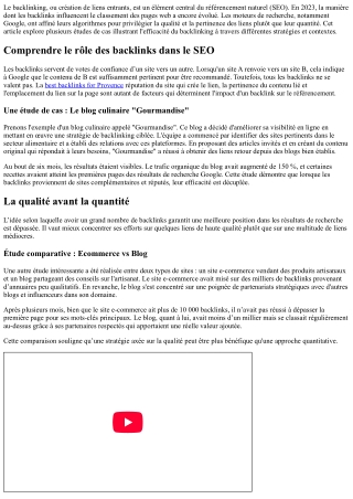 Des études de cas sur l'efficacité du backlinking en 2023.