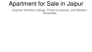 Apartment for Sale in Jaipur,Explore Verified Listings, Prime Locations.