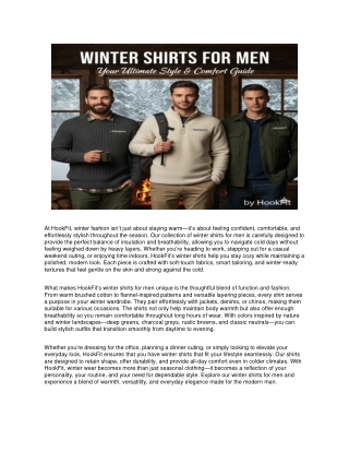Winter Shirts for Men | Stylish & Warm Choices by HookFit