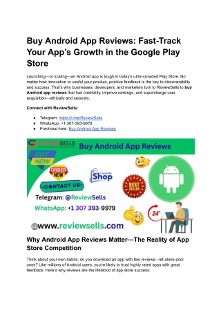 Buy Android App Reviews_ Fast-Track Your App’s Growth in the Google Play Store