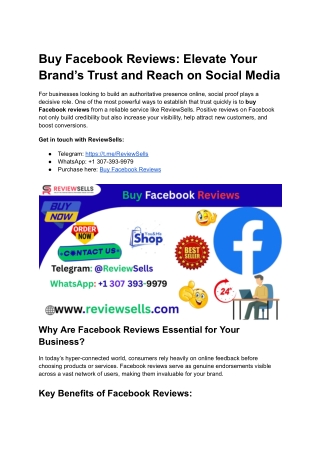Buy Facebook Reviews_ Elevate Your Brand’s Trust and Reach on Social Media