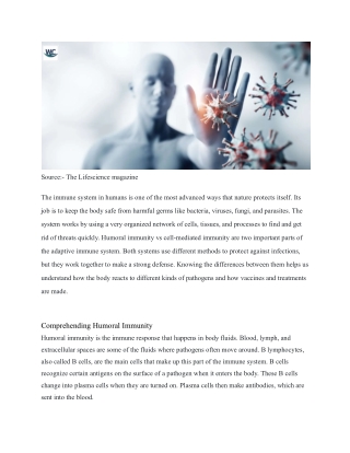 Humoral vs Cell-Mediated Immunity