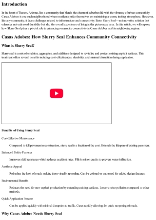 Casas Adobes: How Slurry Seal Enhances Community Connectivity
