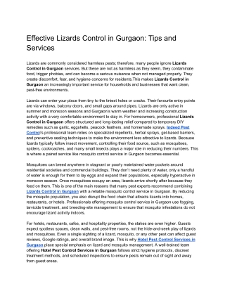 Effective Lizards Control in Gurgaon_ Tips and Services