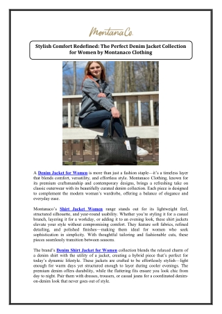 Denim Jacket for Women​