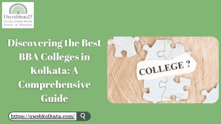 Discovering the Best BBA Colleges in Kolkata A Comprehensive Guide