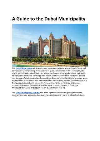 A Guide to the Dubai Municipality