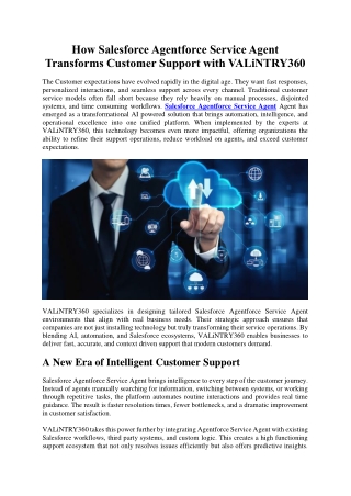 Salesforce Agentforce Service Agent​