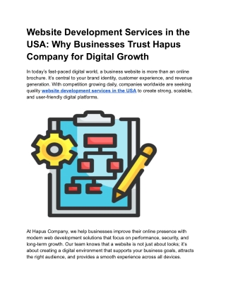 Website Development Services in the USA_ Why Businesses Trust Hapus Company for Digital Growth