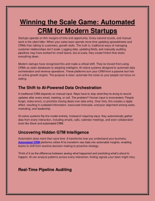 Automated CRM: Enhancing Customer Management with Intelligent Workflows