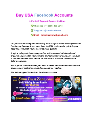 Buy US-Based Facebook Accounts _ Fast Delivery & Verified Profiles by smmtrustzone