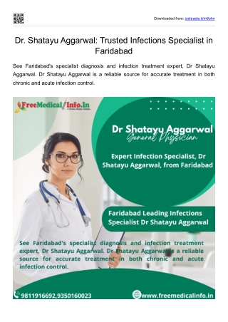 Dr. Shatayu Aggarwal Trusted Infections Specialist in Faridabad