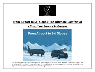 From Airport to Ski Slopes: The Ultimate Comfort of a Chauffeur Service Geneva