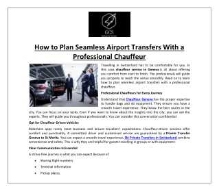 How to Plan Seamless Airport Transfers With a Professional Chauffeur