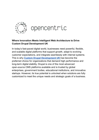 Where Innovation Meets Intelligent Web Architecture to Drive Custom Drupal Development UK