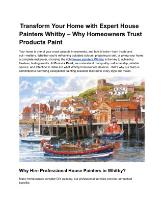 Best House Painters Whitby – Professional Residential Painting by Procuts Paint