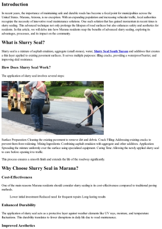 Marana Residents Reap the Benefits of Advanced Slurry Sealing