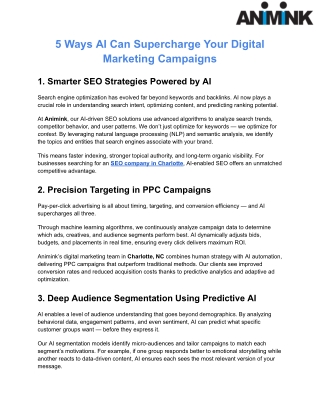 5 Ways AI Can Supercharge Your Digital Marketing Campaigns - Animink