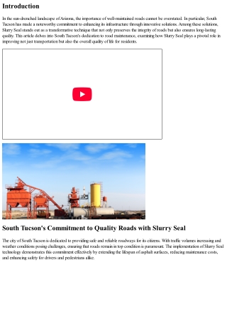 South Tucson's Commitment to Quality Roads with Slurry Seal