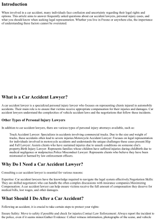 Car Accident Lawyer FAQs: Common Questions Answered