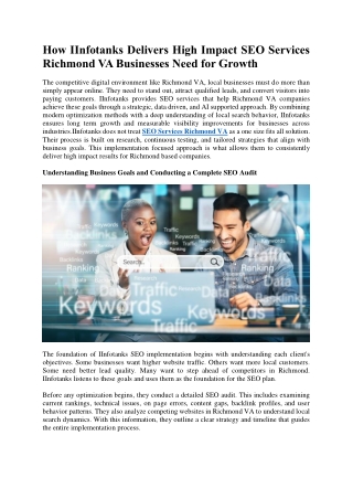 SEO Services Richmond VA